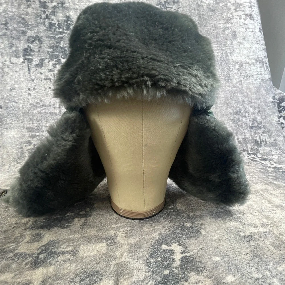 Vtg 80s US Military Large B-9B Cold Weather Flyer Helmet Hat Olive Green
